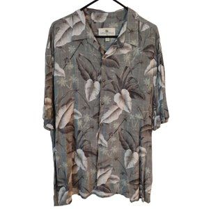 Men's XL‎ Olive Green Island Shores Hawaiian Shirt